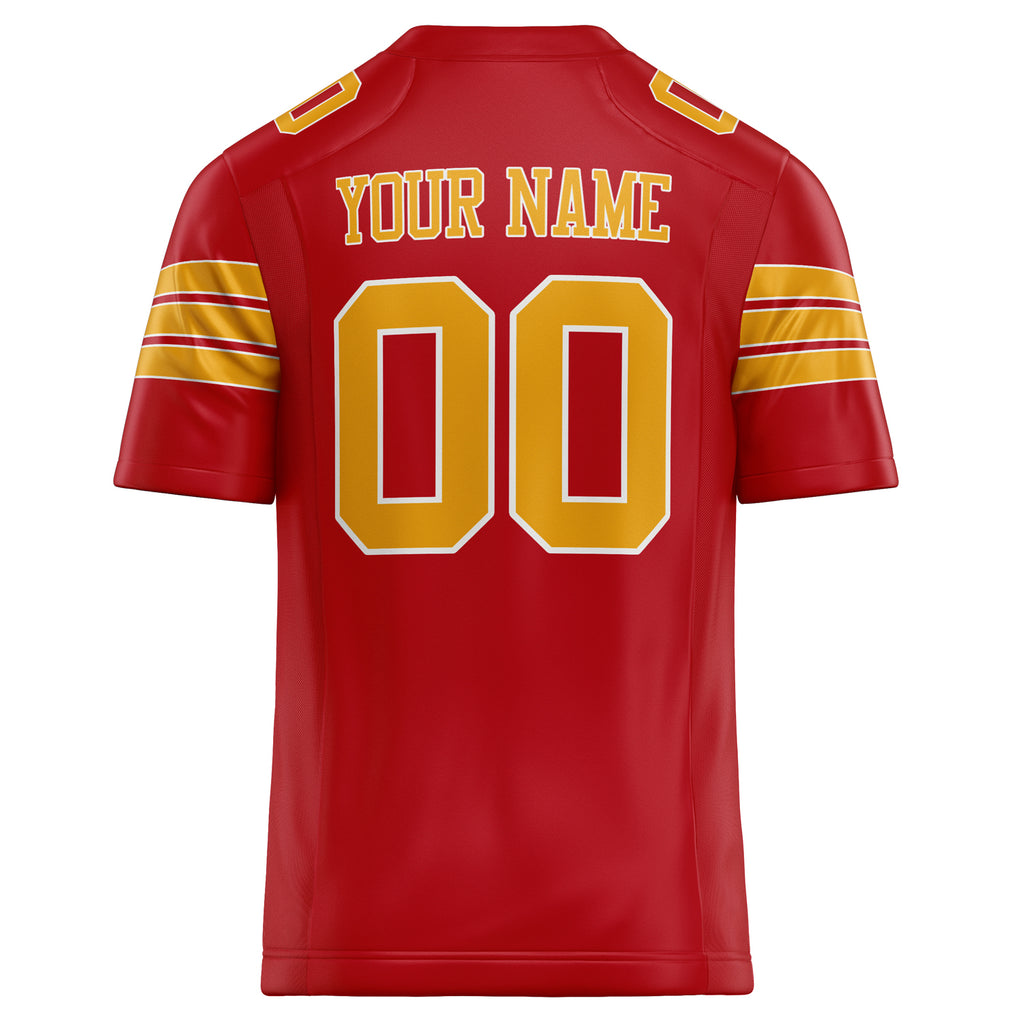 Personalized Red & Gold Solid Colour Football Jersey
