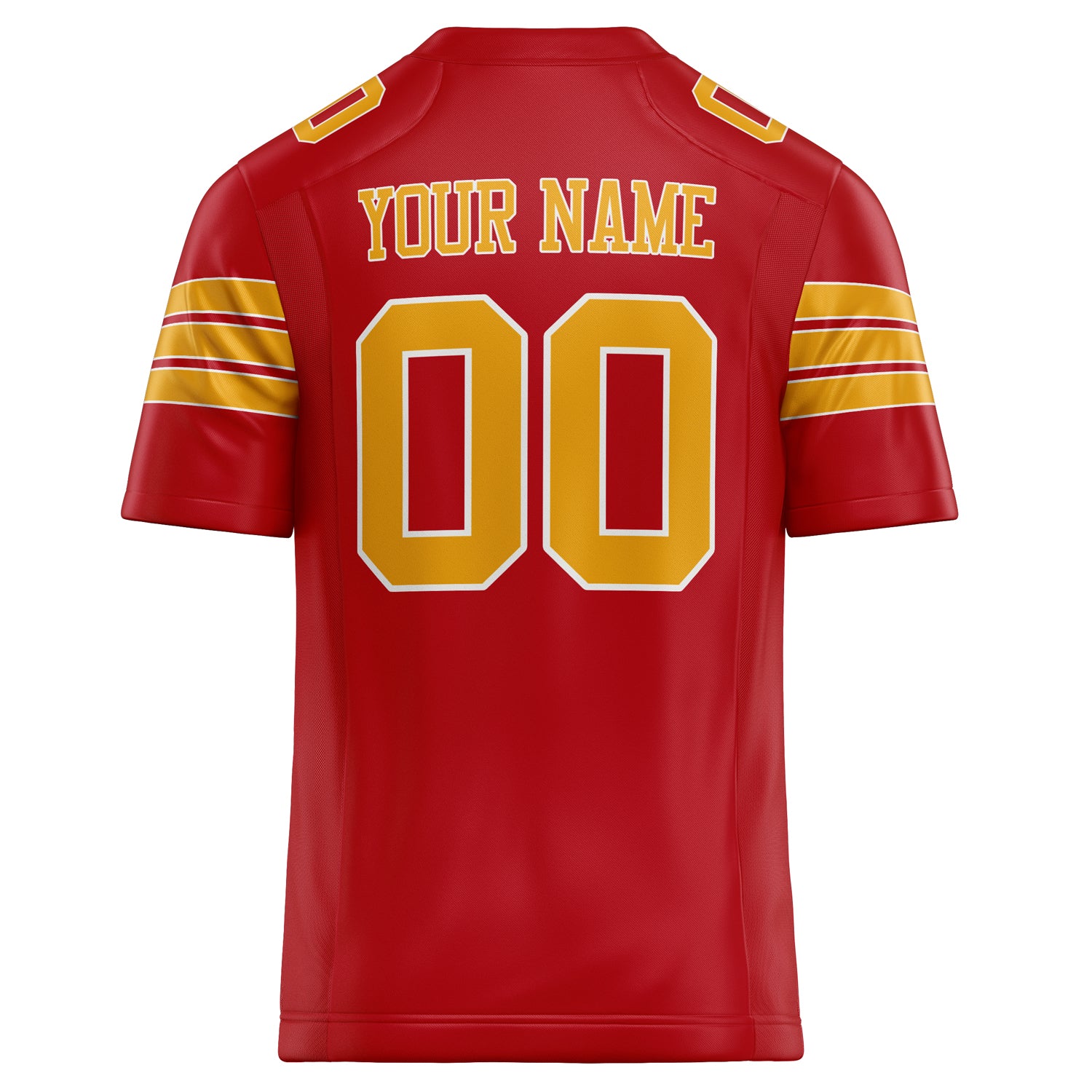Personalized Red & Gold Solid Colour Football Jersey