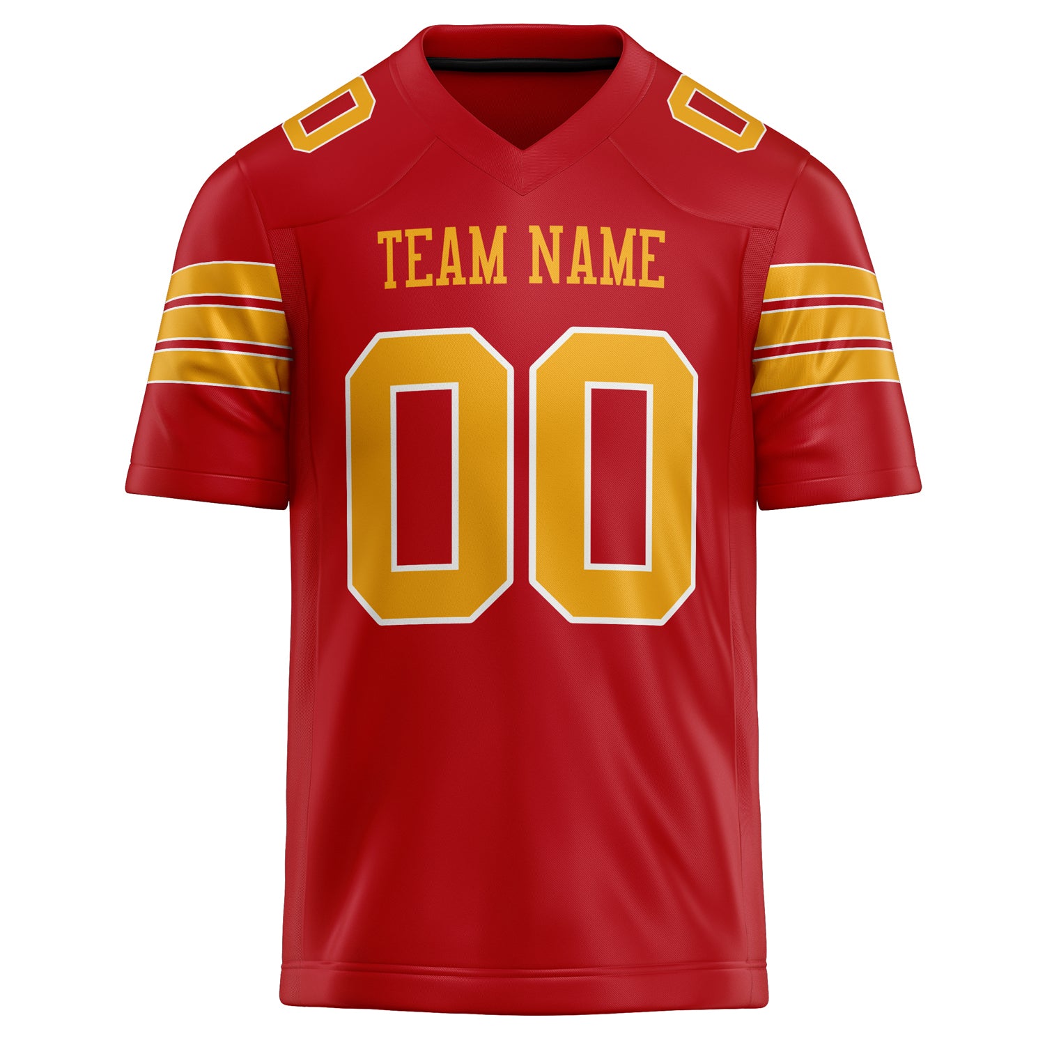 Personalized Red & Gold Solid Colour Football Jersey