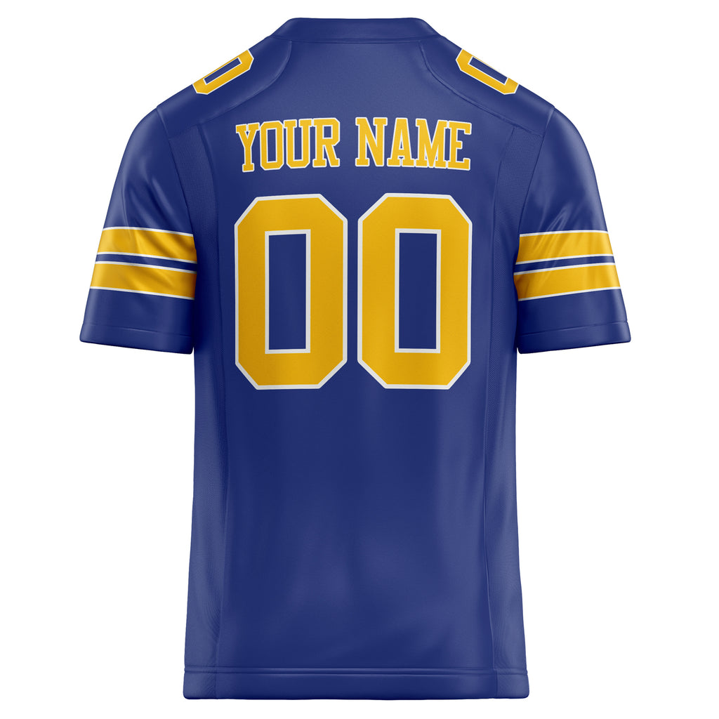 Personalized Royal & Gold Solid Colour Football Jersey
