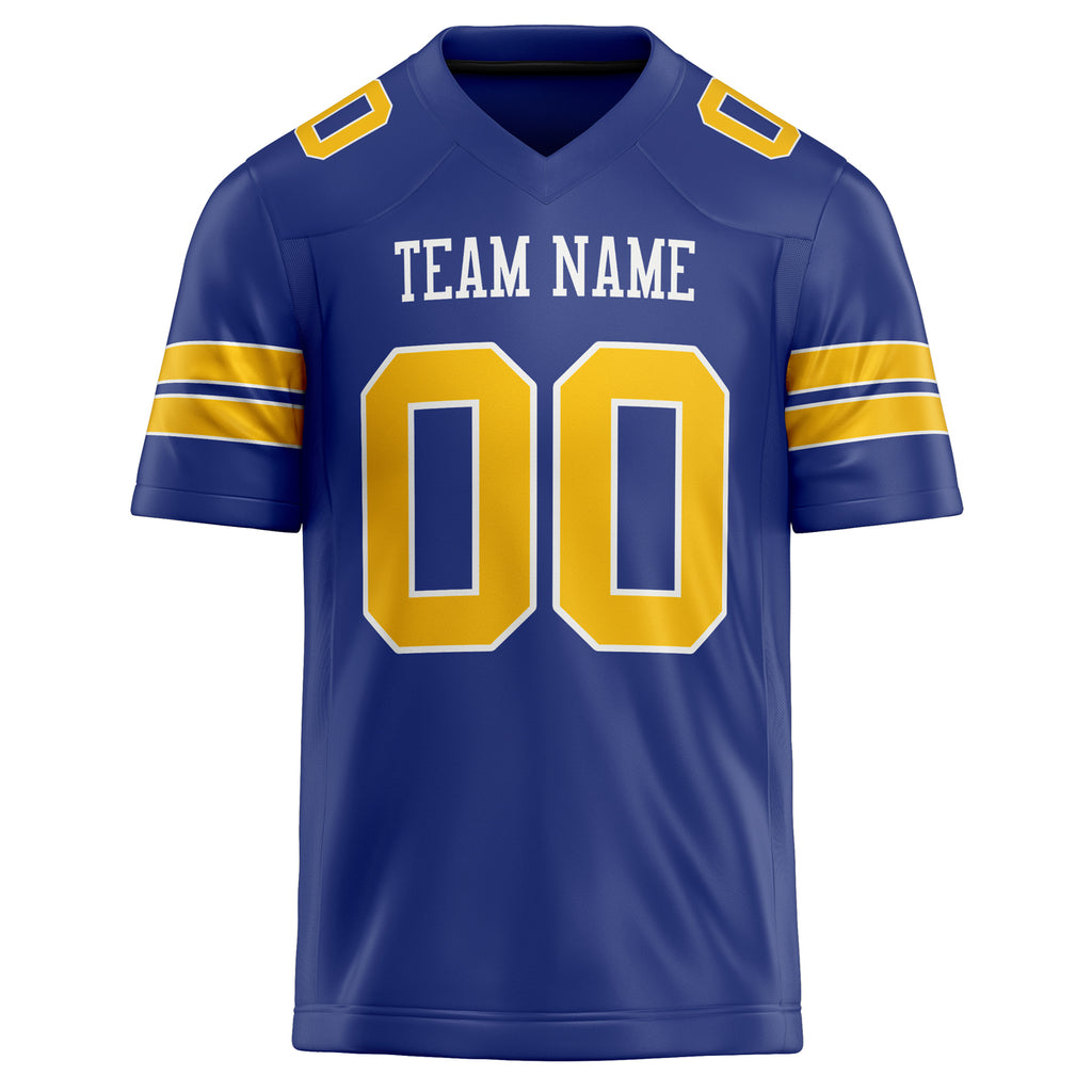 Personalized Royal & Gold Solid Colour Football Jersey