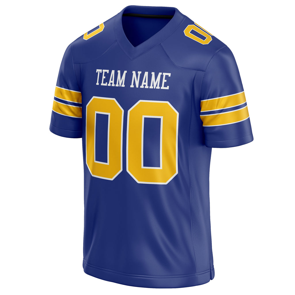 Personalized Royal & Gold Solid Colour Football Jersey