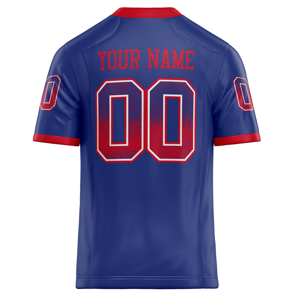 Personalized Royal & Red Solid Colour Football Jersey