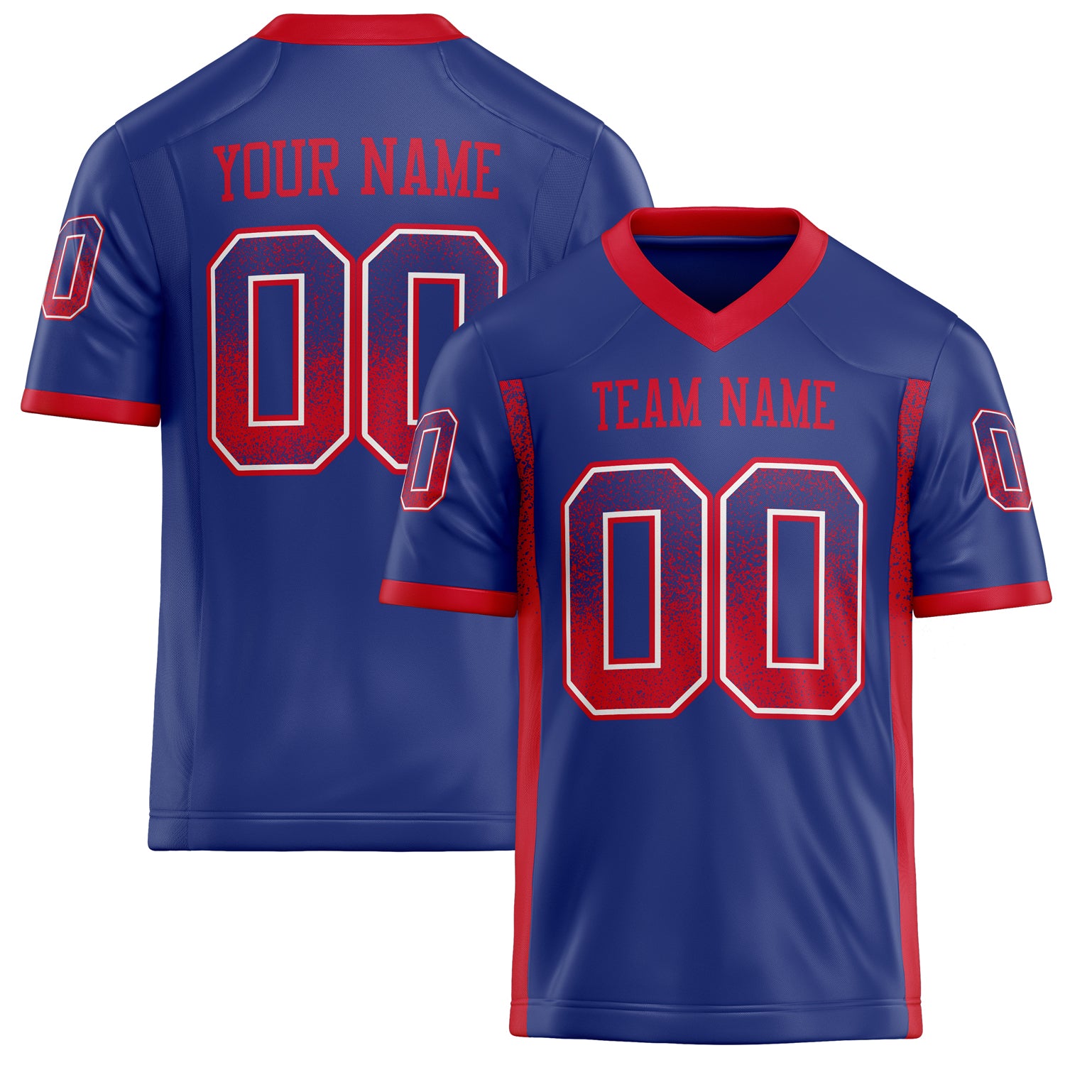 Personalized Royal Red Solid Colour Football Jersey FT02240730RO479