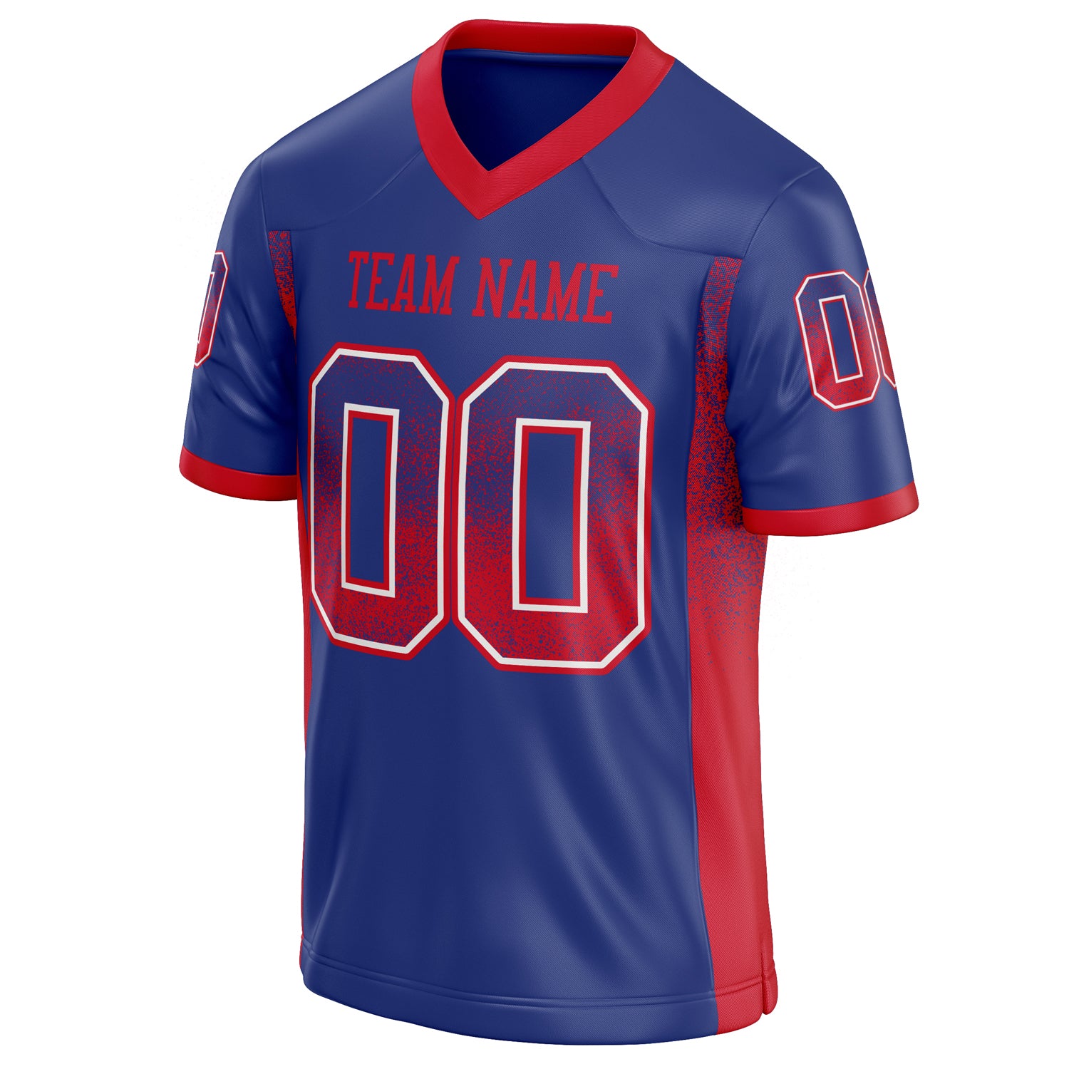 Personalized Royal & Red Solid Colour Football Jersey