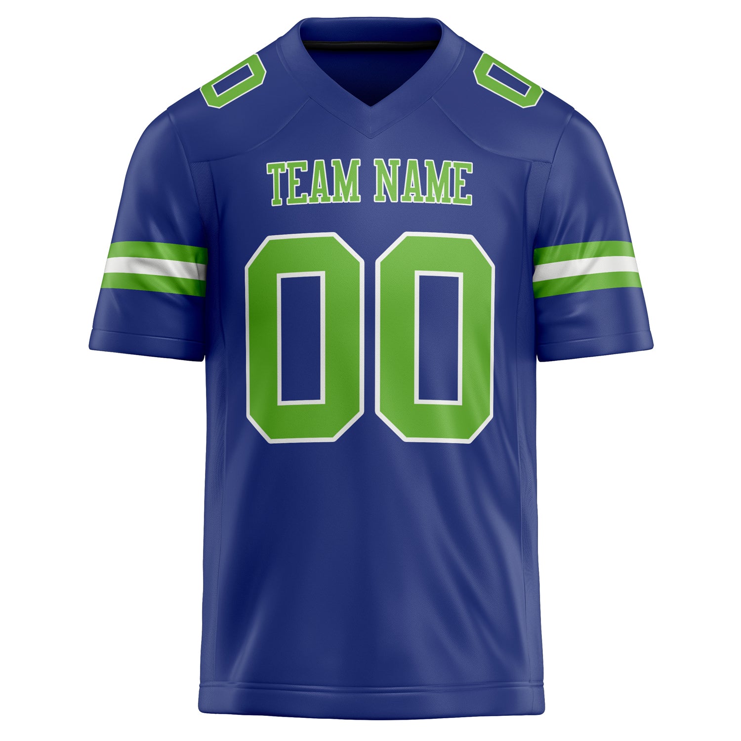 Personalized Royal & Kelly Green Solid Colour Football Jersey