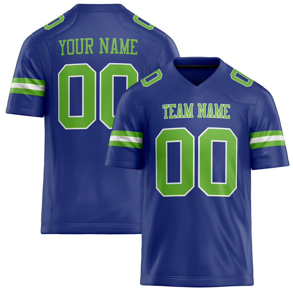 Personalized Royal Kelly Green Solid Colour Football Jersey FT02240730RO480