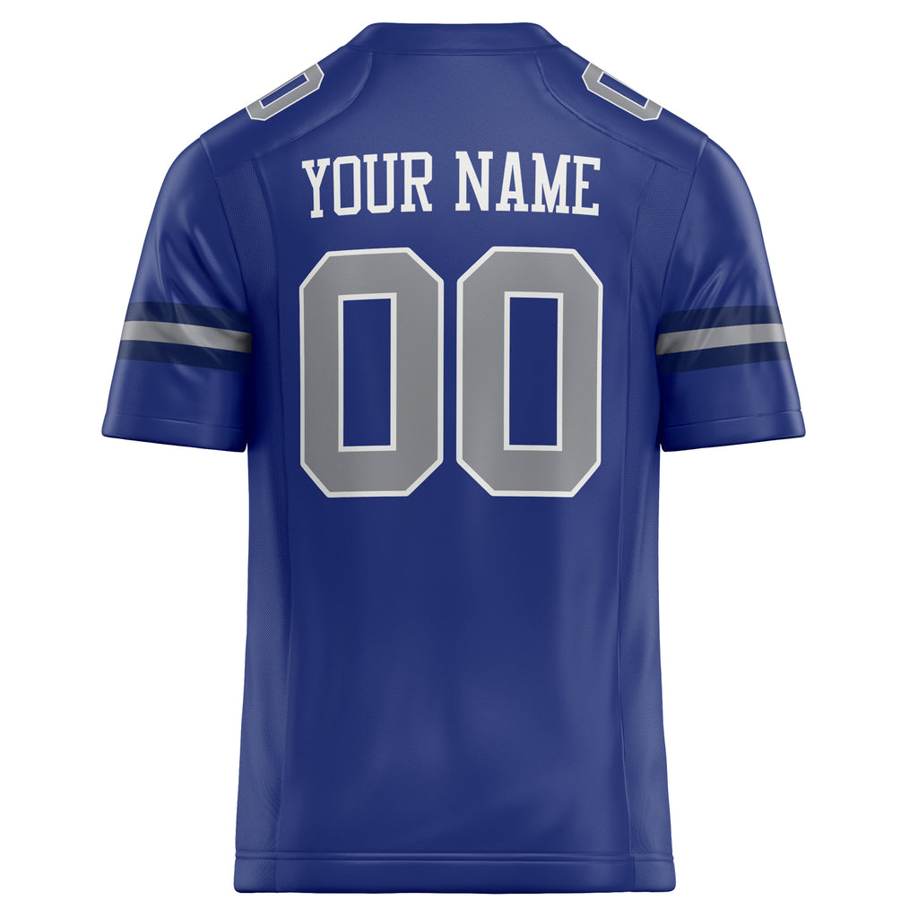 Personalized Royal & Gray Solid Colour Football Jersey