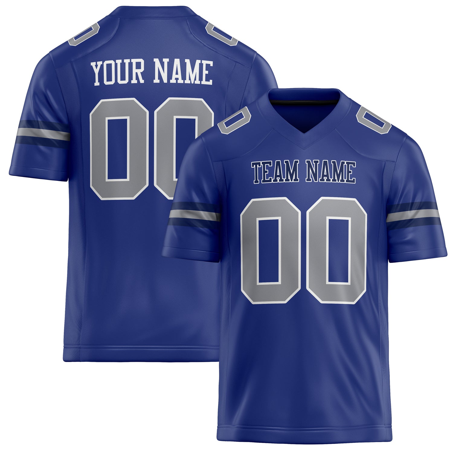 Personalized Royal Gray Solid Colour Football Jersey FT02240730RO482
