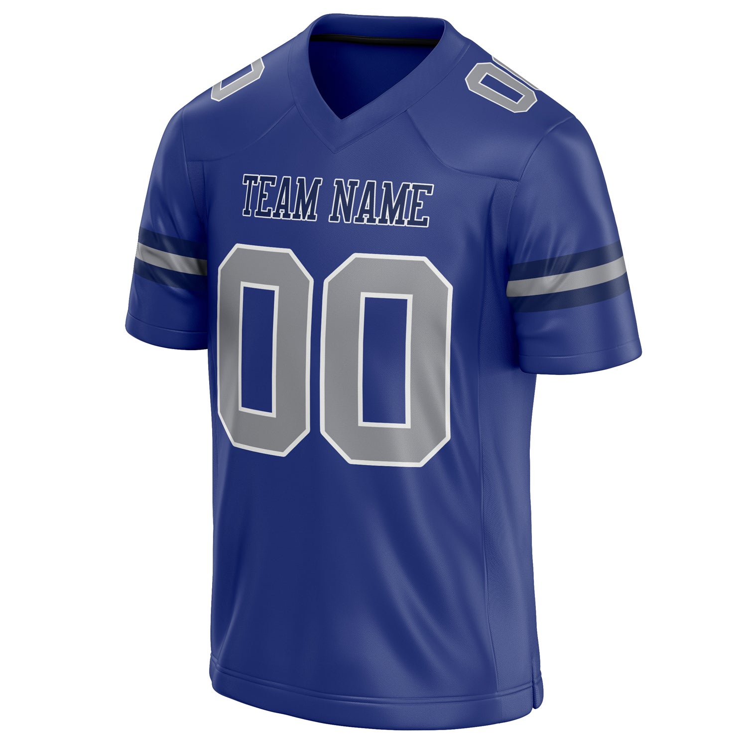 Personalized Royal & Gray Solid Colour Football Jersey