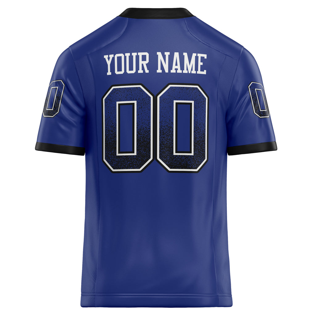 Personalized Royal & Black Solid Colour Football Jersey