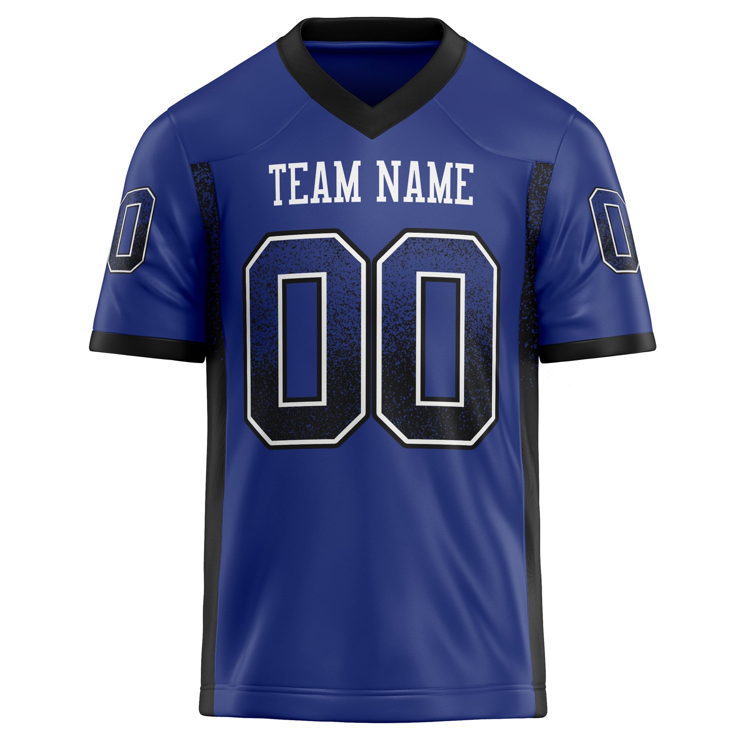 Personalized Royal & Black Solid Colour Football Jersey