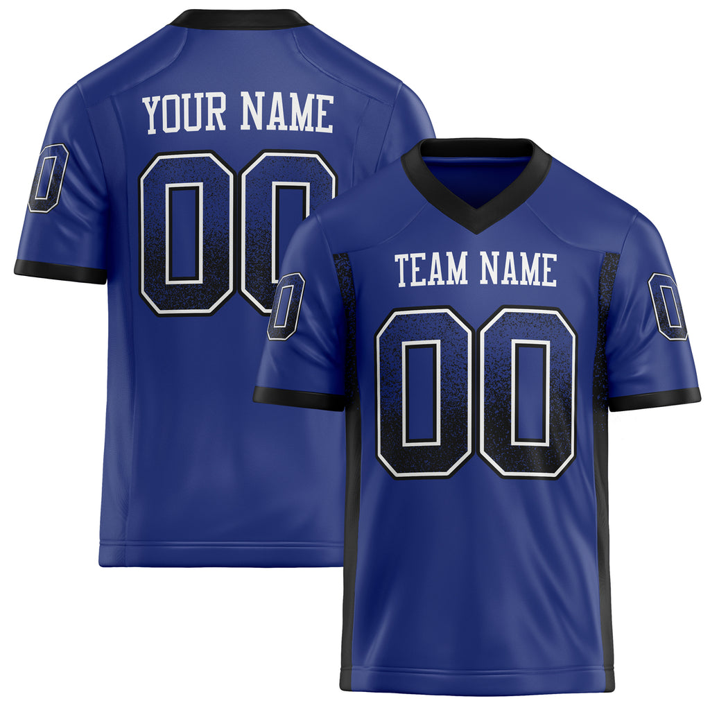 Personalized Royal Black Solid Colour Football Jersey FT02240730RO483