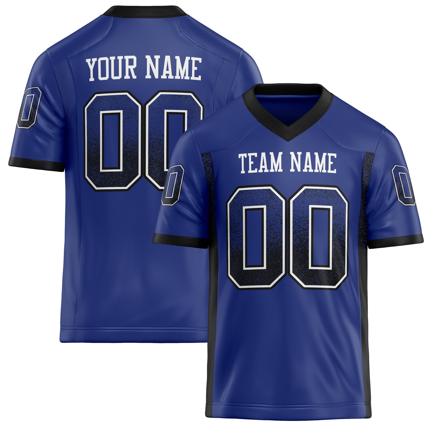 Personalized Royal Black Solid Colour Football Jersey FT02240730RO483