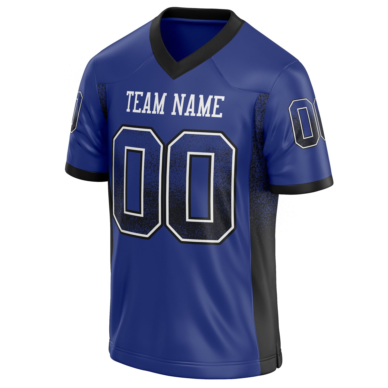 Personalized Royal & Black Solid Colour Football Jersey