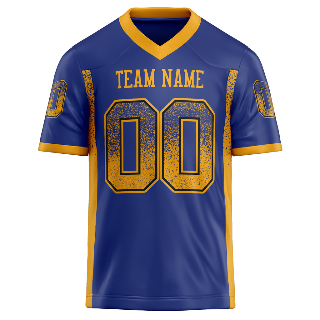 Personalized Royal & Gold Solid Colour Football Jersey