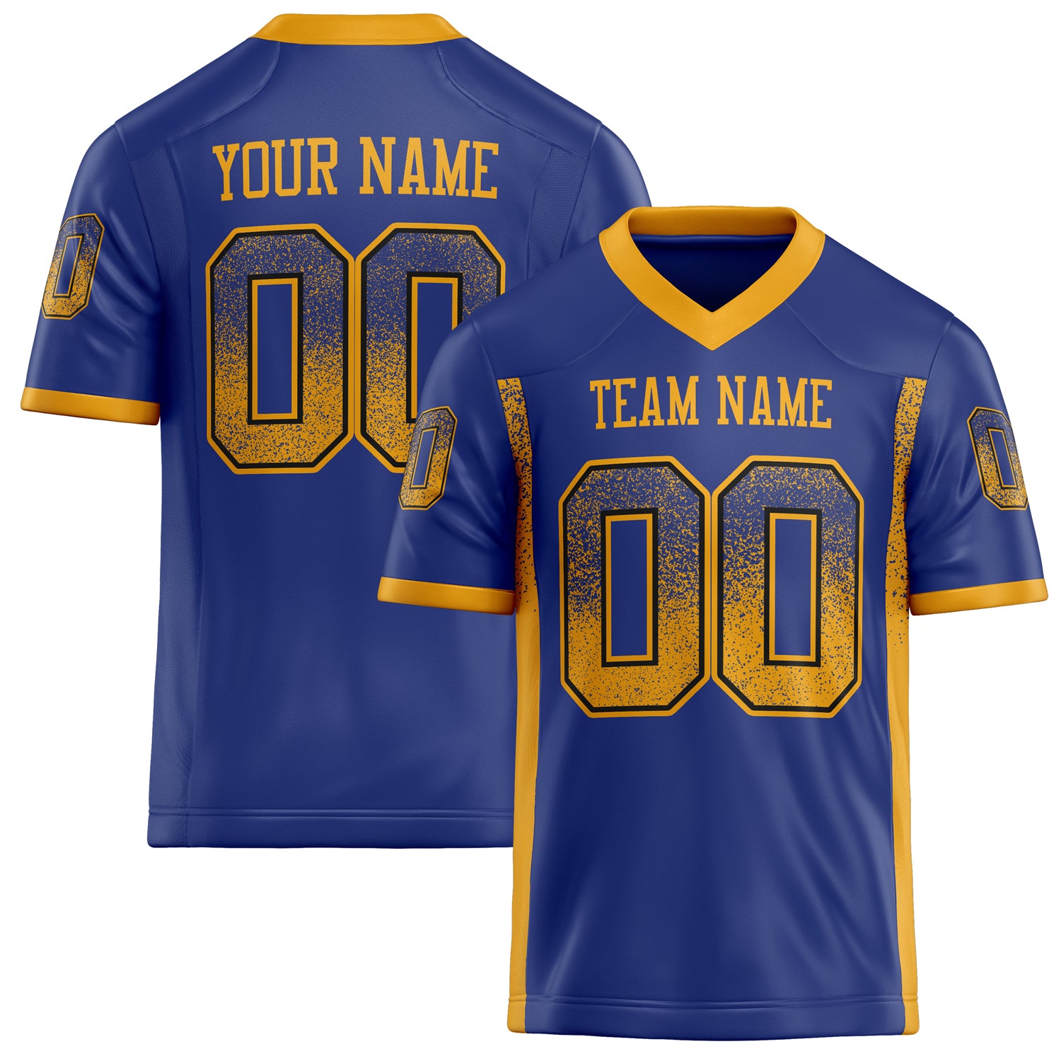 Personalized Royal Gold Solid Colour Football Jersey FT02240730RO484
