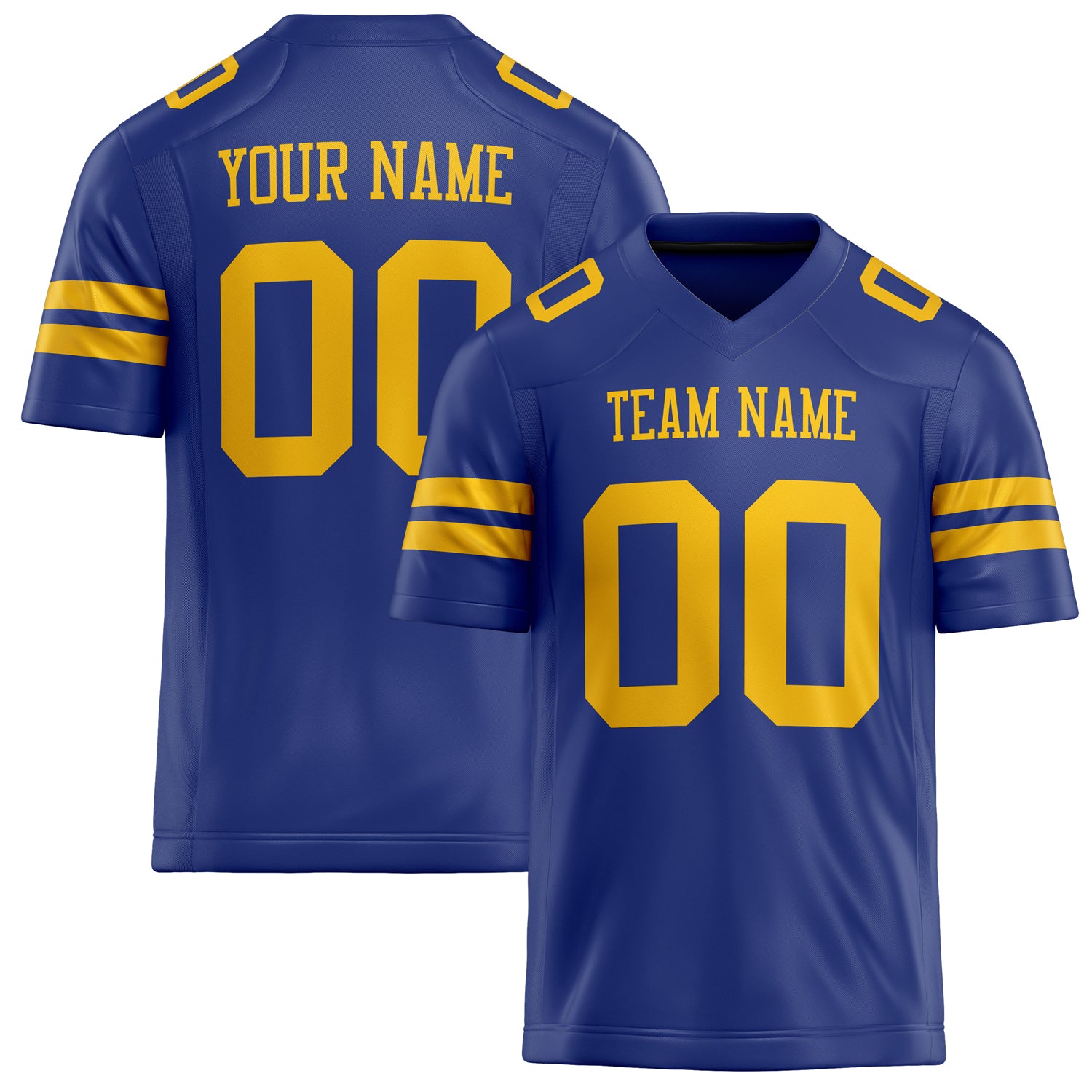 Personalized Royal Gold Solid Colour Football Jersey FT02240730RO486