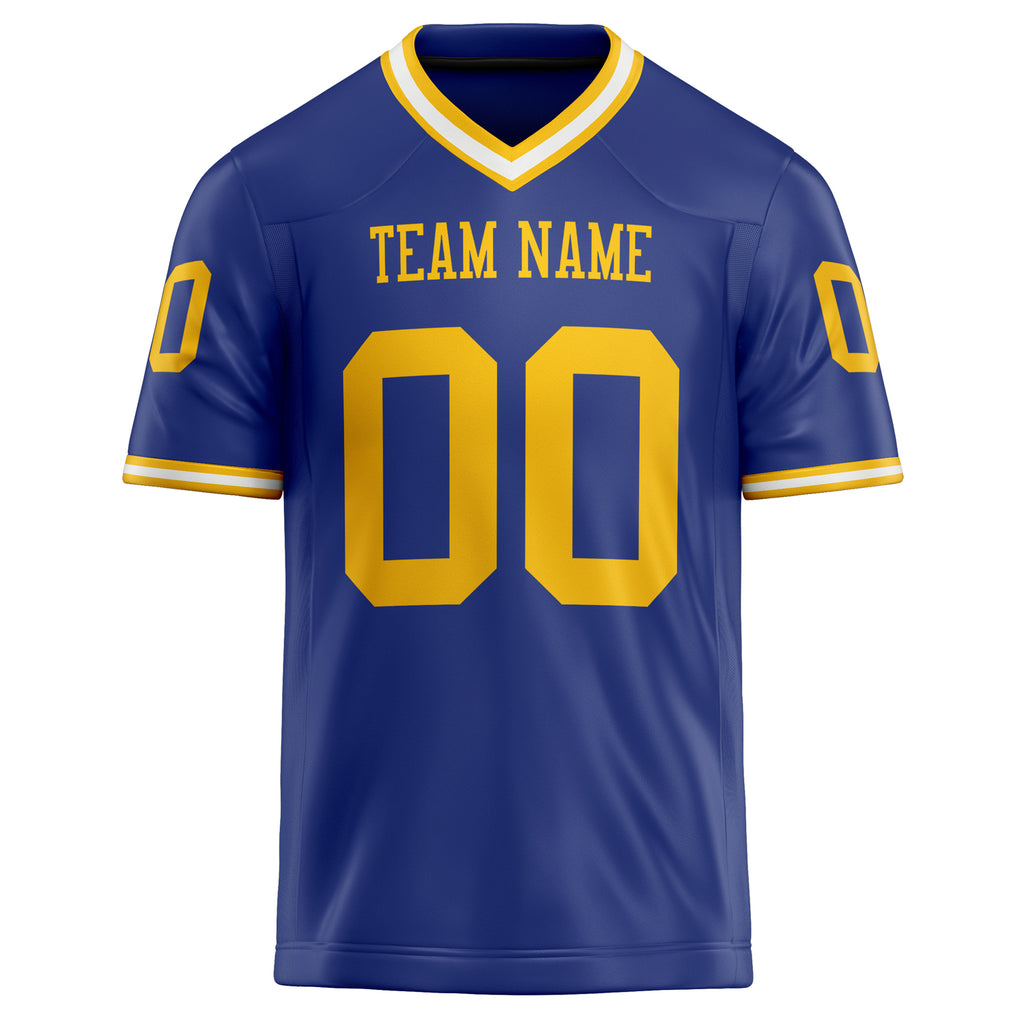 Personalized Royal & Gold Solid Colour Football Jersey