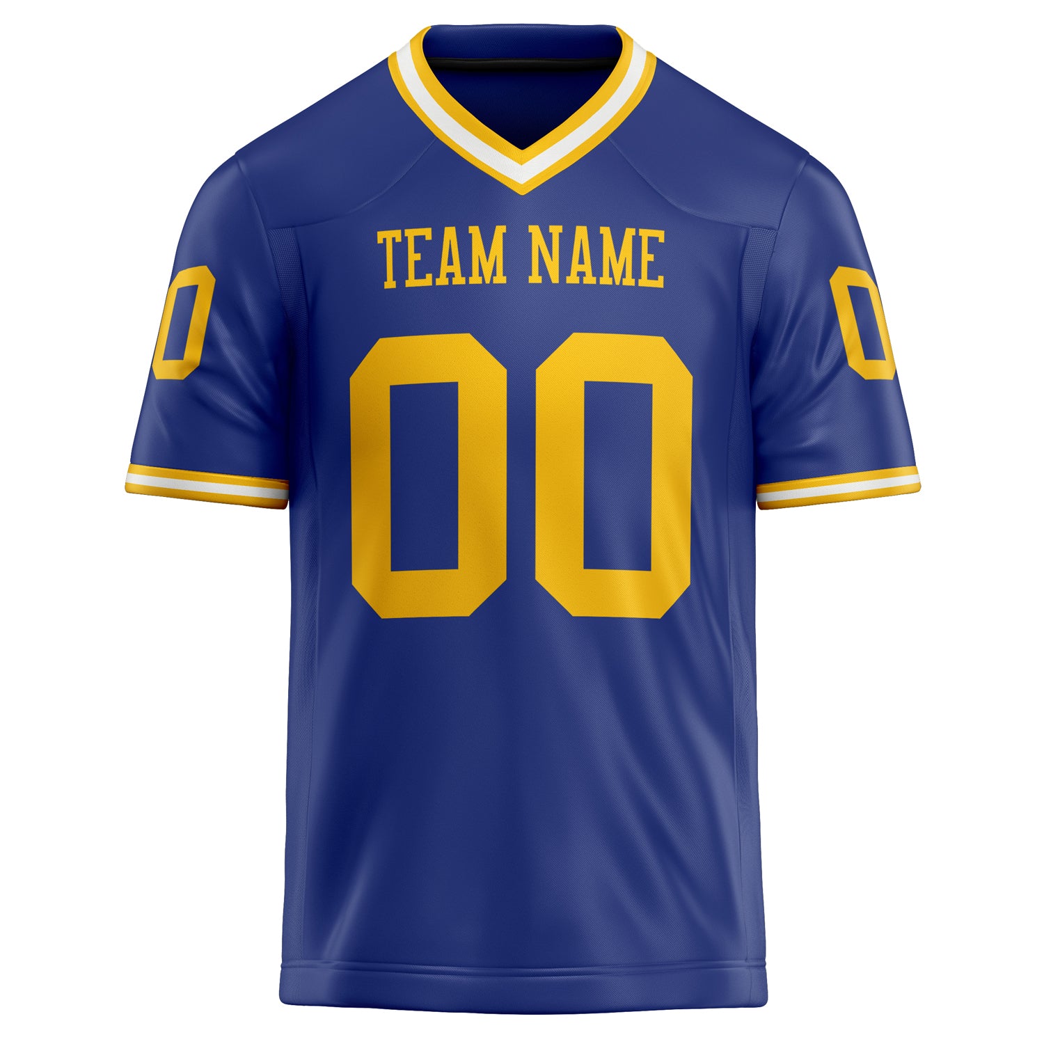 Personalized Royal & Gold Solid Colour Football Jersey