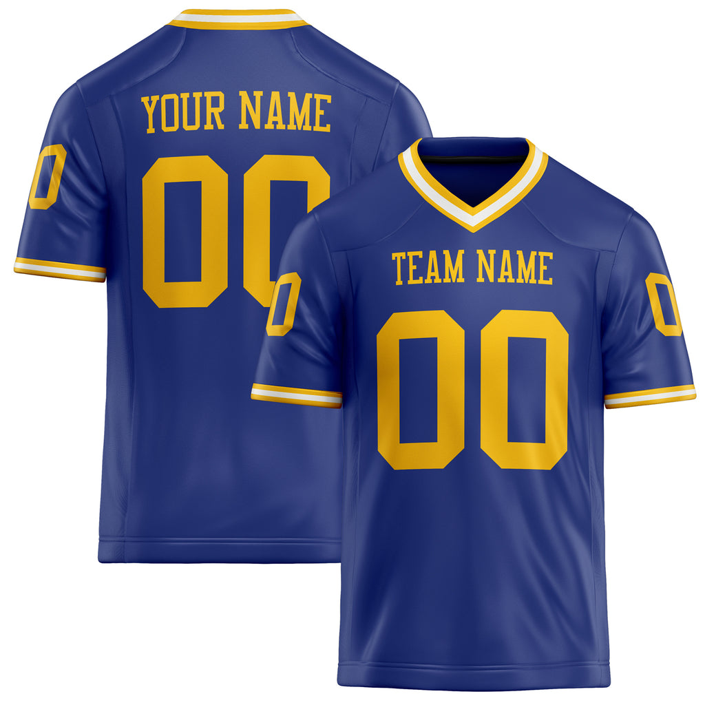 Personalized Royal Gold Solid Colour Football Jersey FT02240730RO487