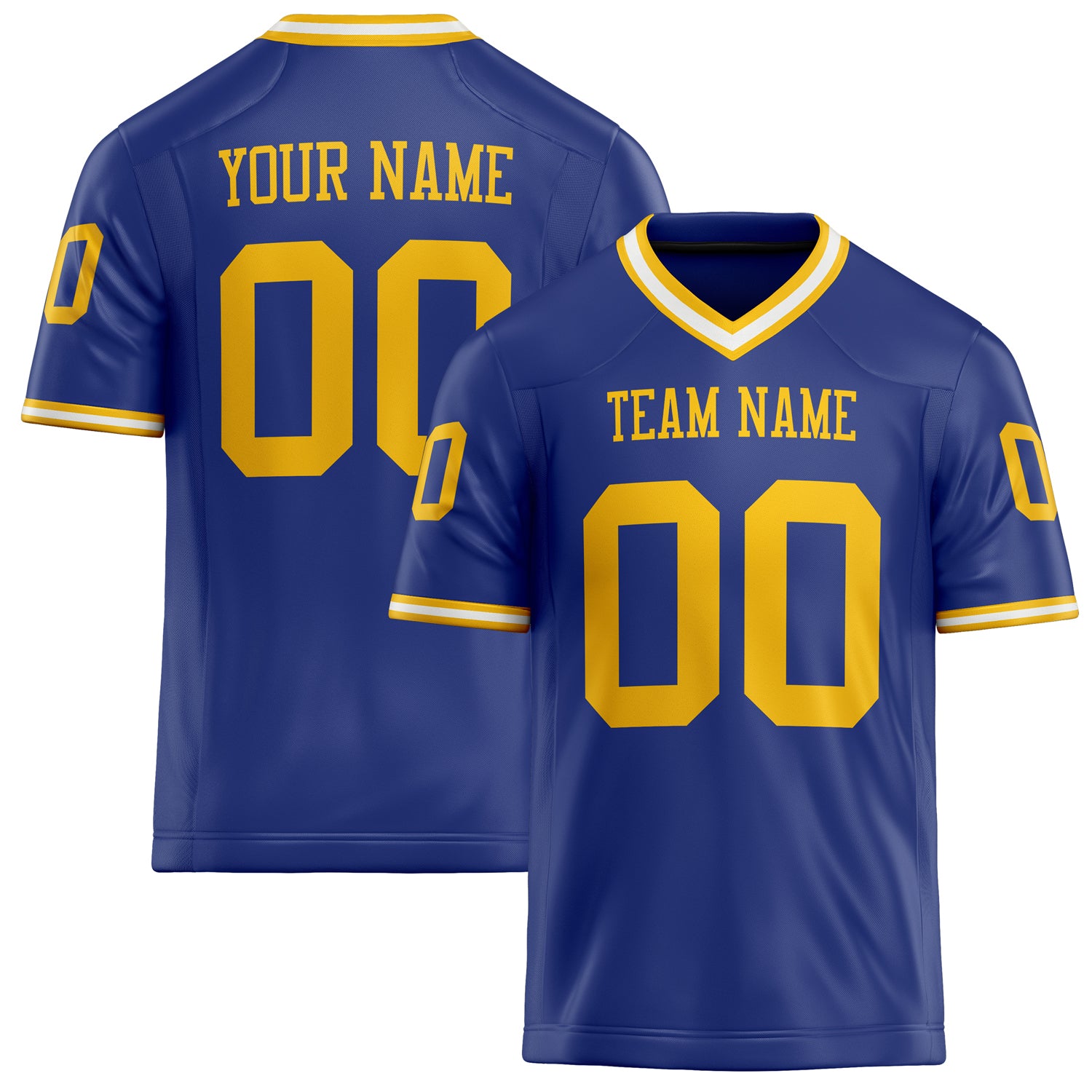 Personalized Royal Gold Solid Colour Football Jersey FT02240730RO487