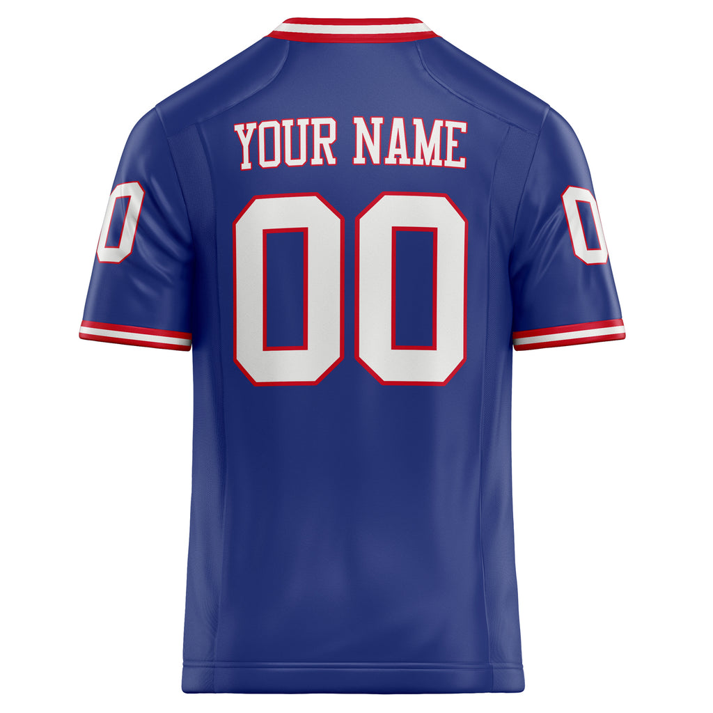 Personalized Royal & White Solid Colour Football Jersey