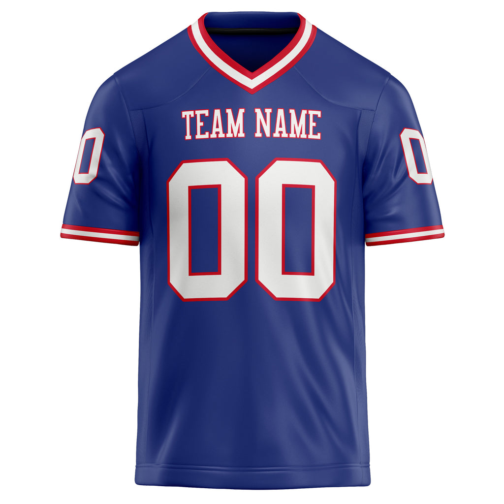Personalized Royal & White Solid Colour Football Jersey