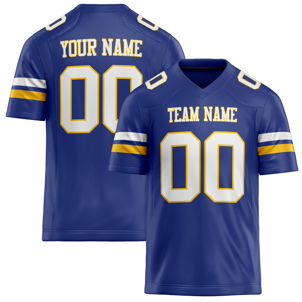 Personalized Royal White Solid Colour Football Jersey FT02240730RO489