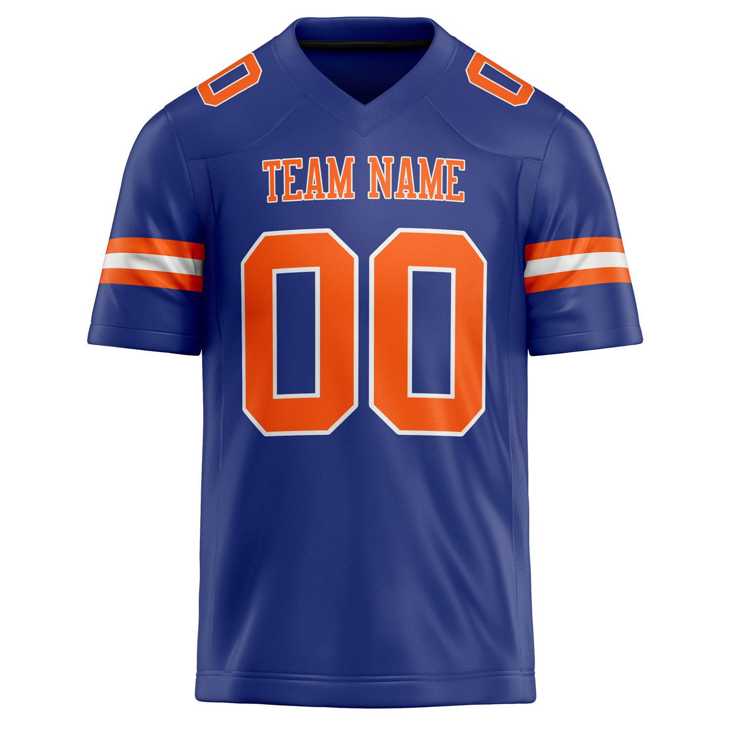Personalized Royal & Orange Solid Colour Football Jersey