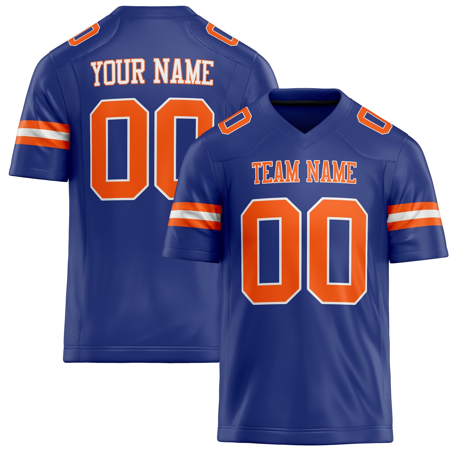 Personalized Royal Orange Solid Colour Football Jersey FT02240730RO490