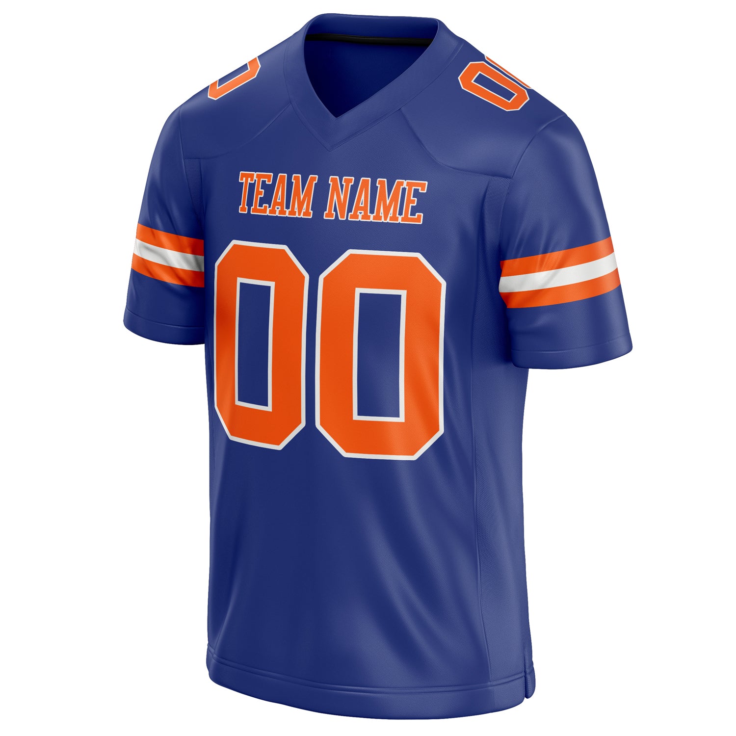 Personalized Royal & Orange Solid Colour Football Jersey