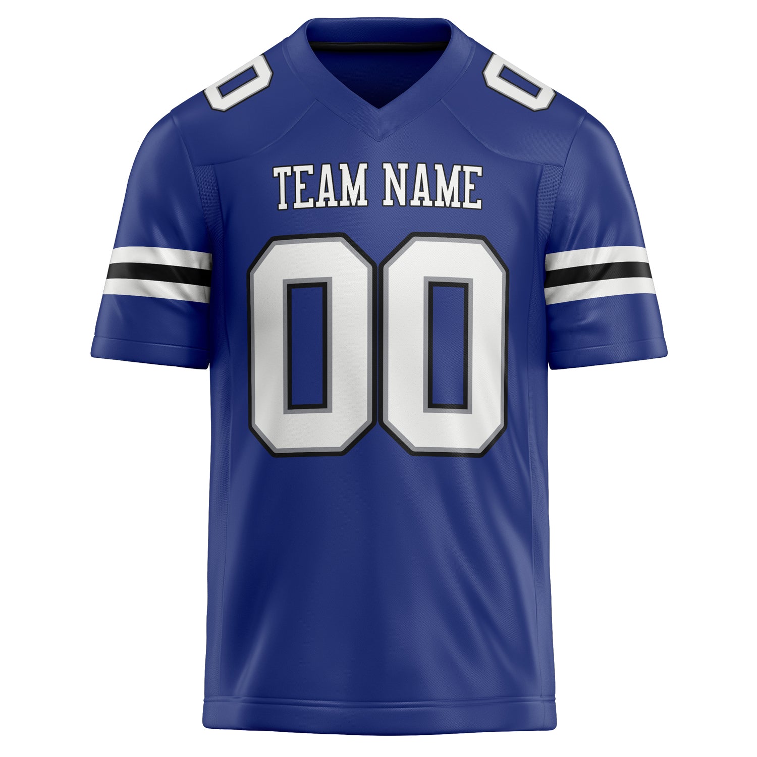 Personalized Royal & White Solid Colour Football Jersey