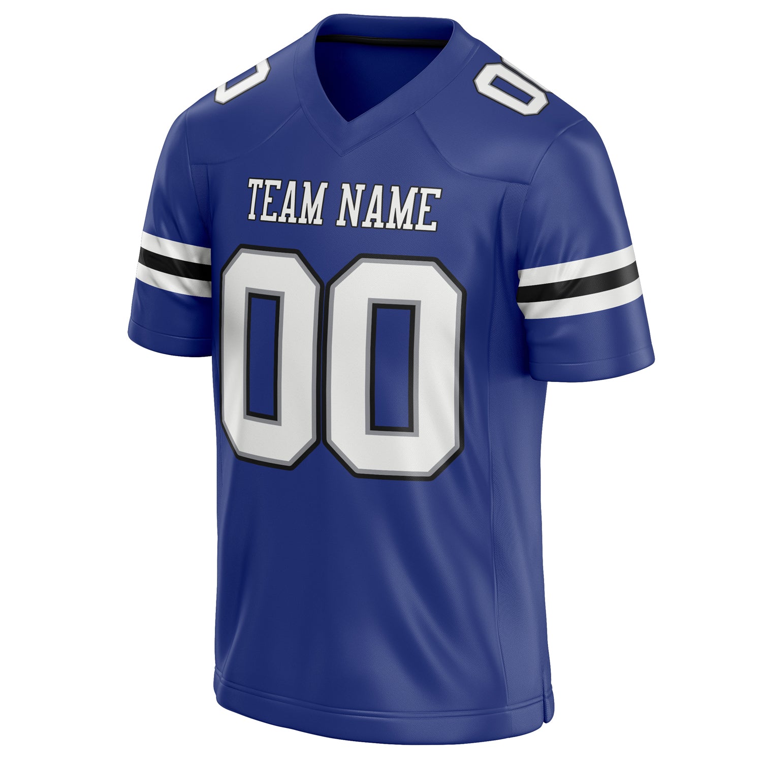 Personalized Royal & White Solid Colour Football Jersey