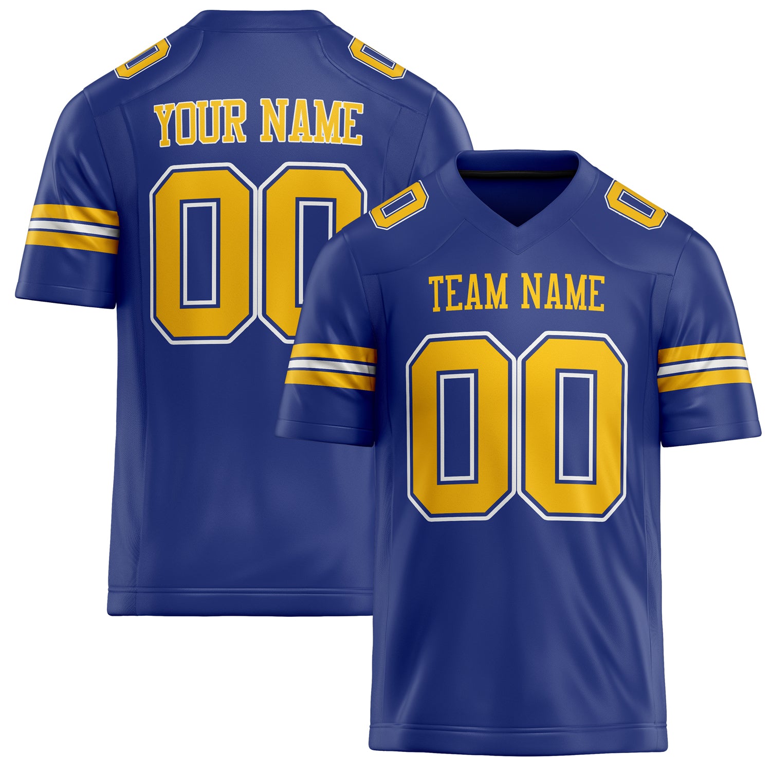 Personalized Royal Gold Solid Colour Football Jersey FT02240730RO494