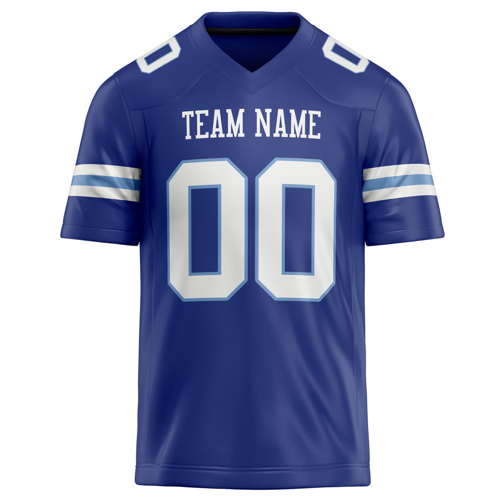 Personalized Royal & White Solid Colour Football Jersey