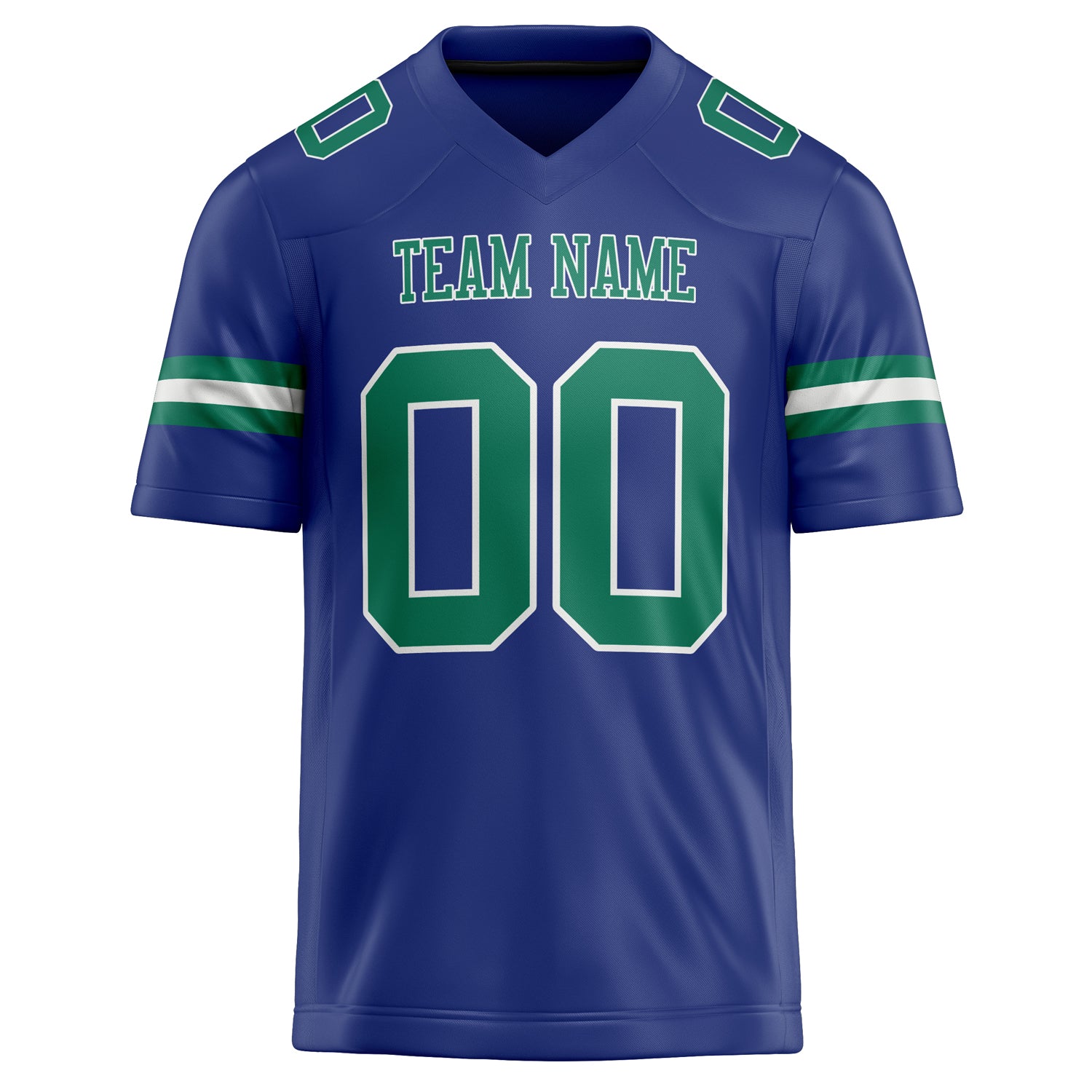 Personalized Royal & Kelly Green Solid Colour Football Jersey