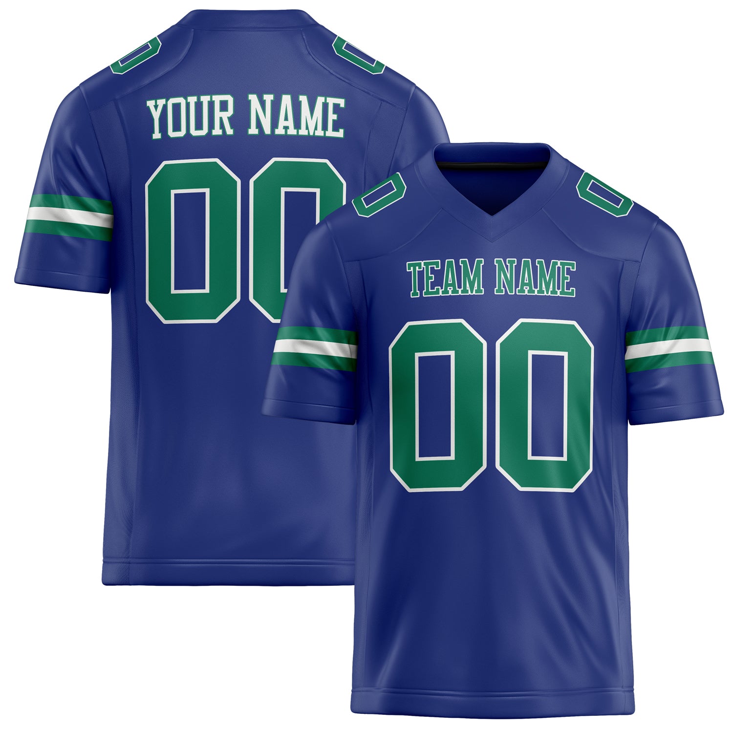 Personalized Royal Kelly Green Solid Colour Football Jersey FT02240730RO496
