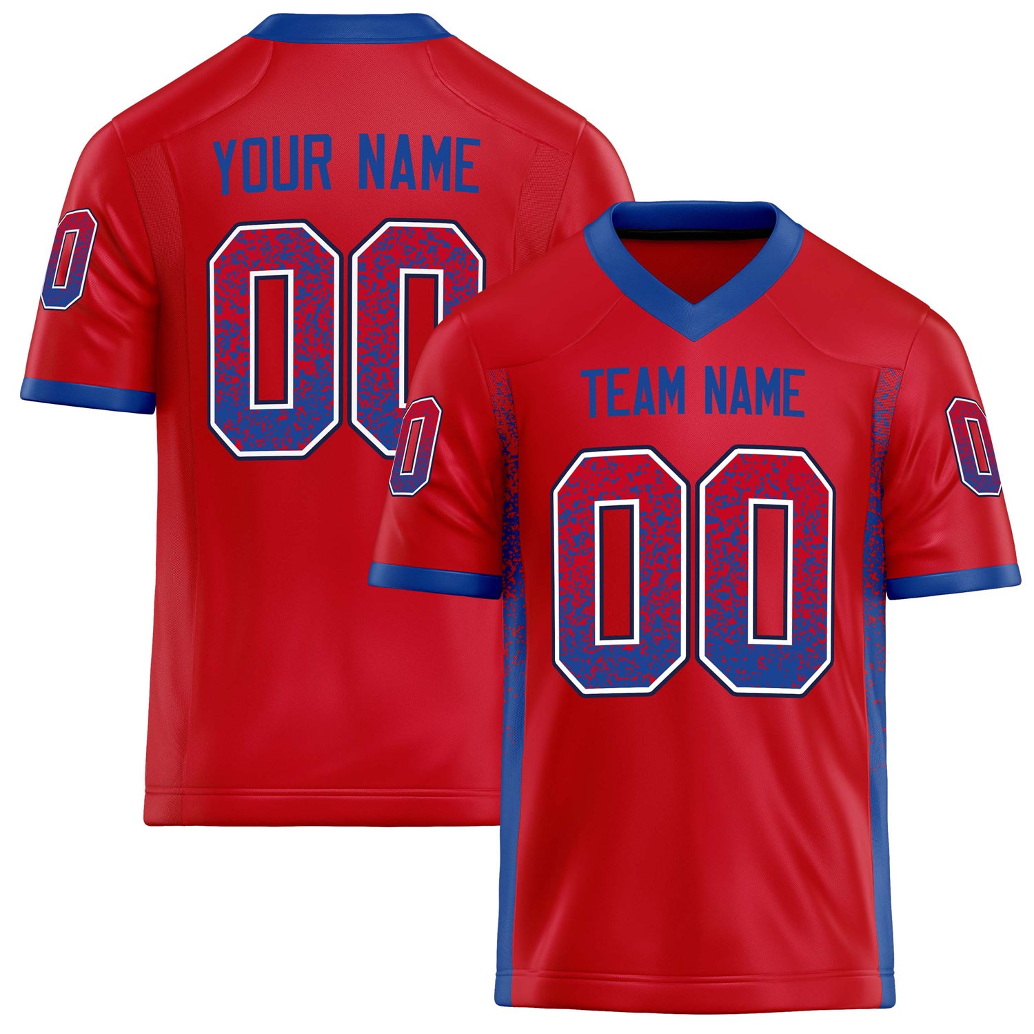 Personalized Scarlet Royal Solid Colour Football Jersey FT02240730SC499