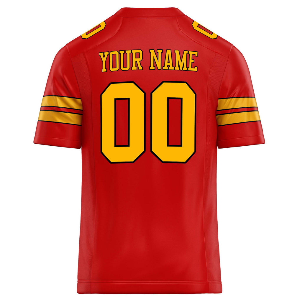 Personalized Scarlet & Gold Solid Colour Football Jersey