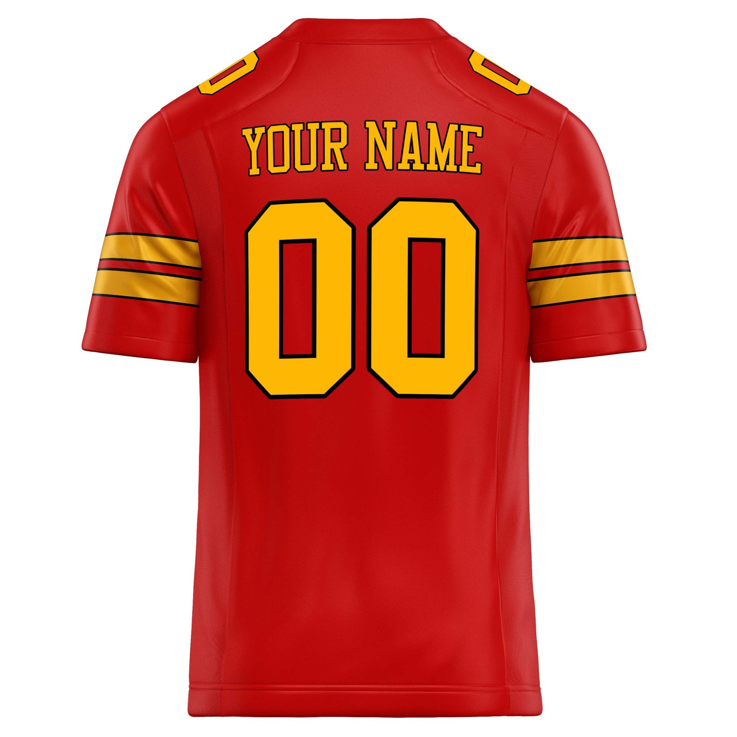 Personalized Scarlet & Gold Solid Colour Football Jersey