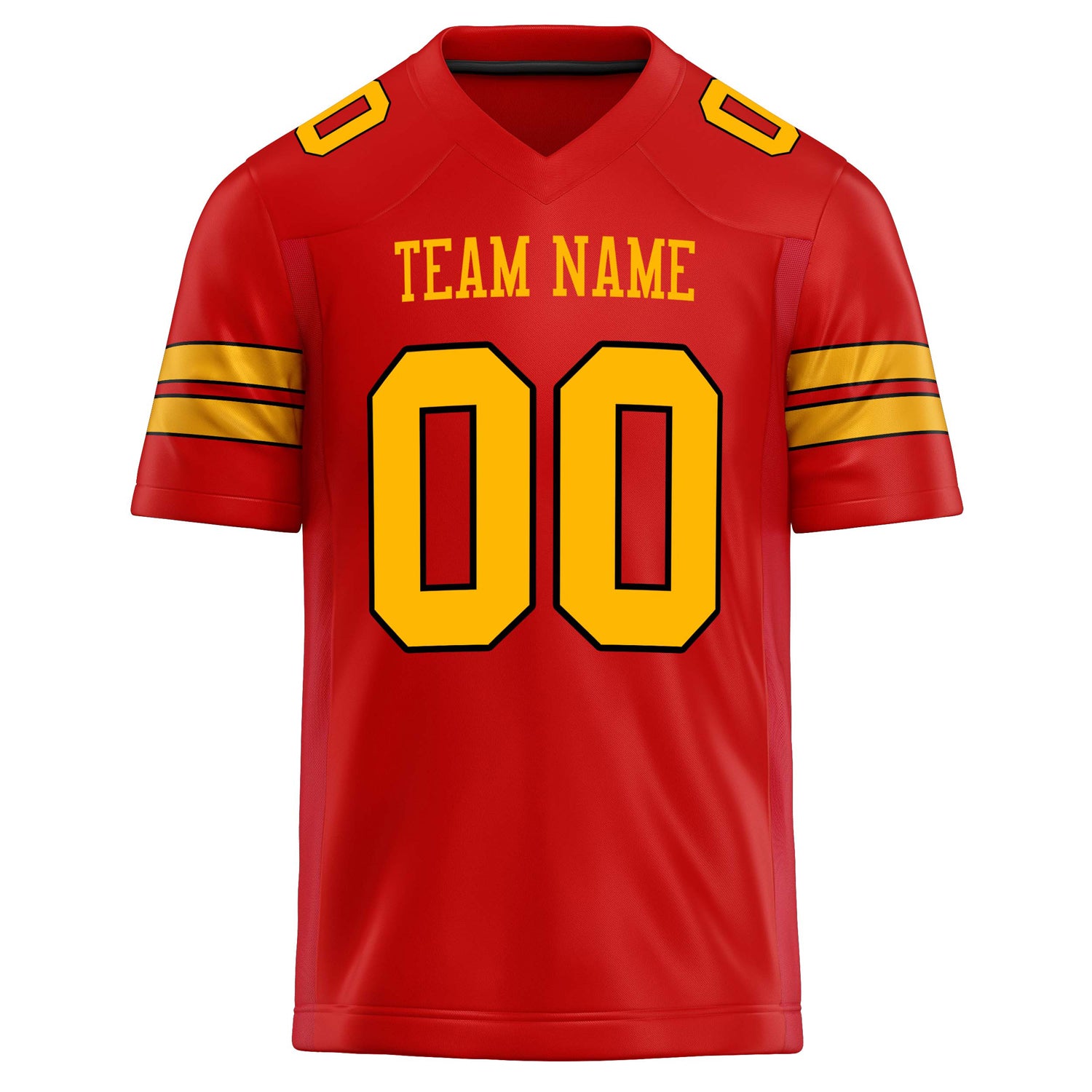 Personalized Scarlet & Gold Solid Colour Football Jersey