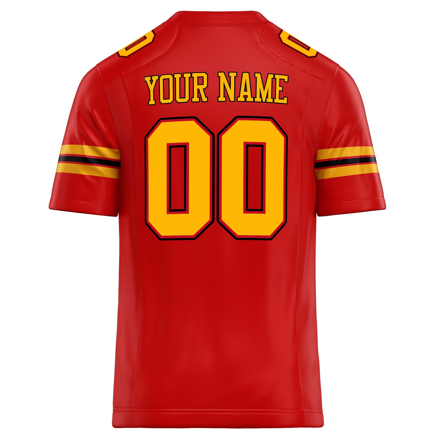 Personalized Scarlet & Gold Solid Colour Football Jersey