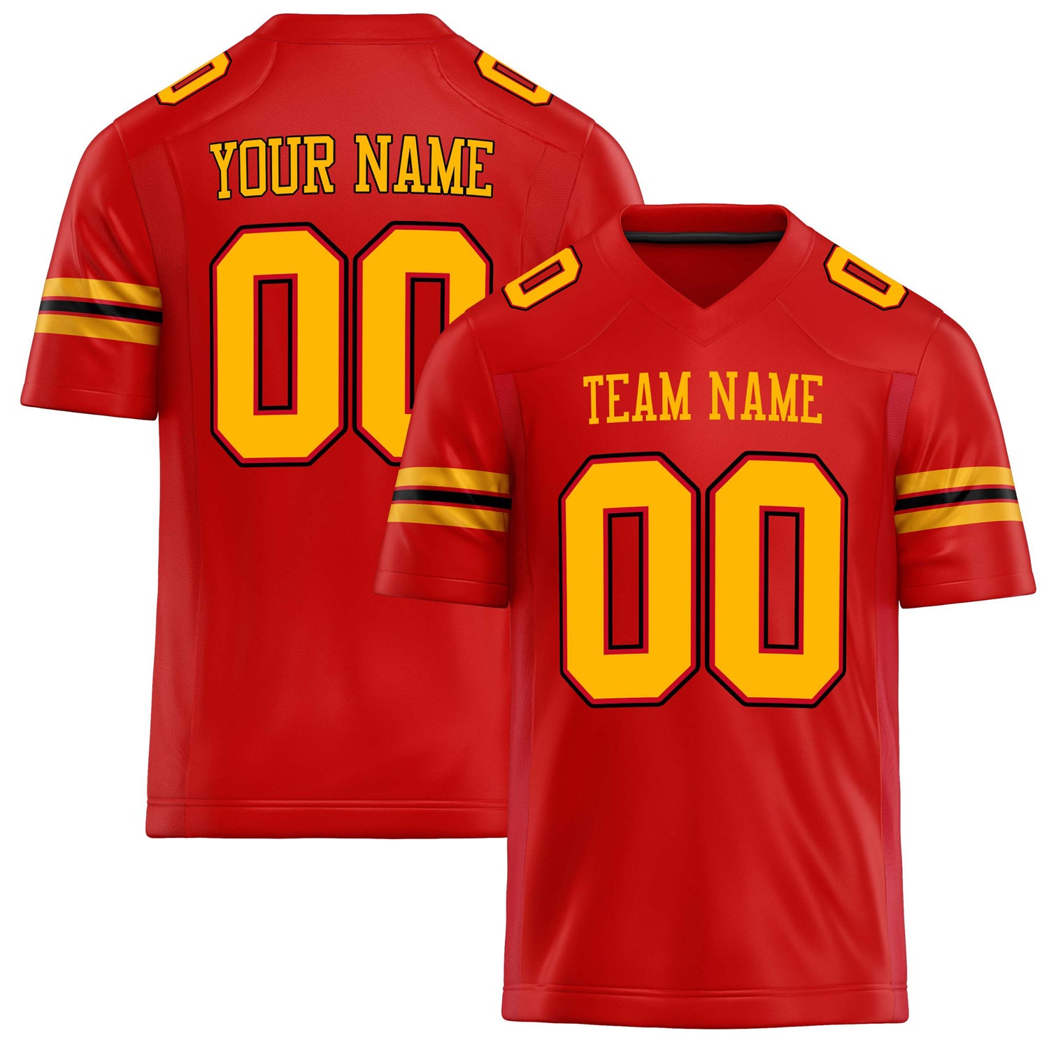 Personalized Scarlet Gold Solid Colour Football Jersey FT02240730SC501