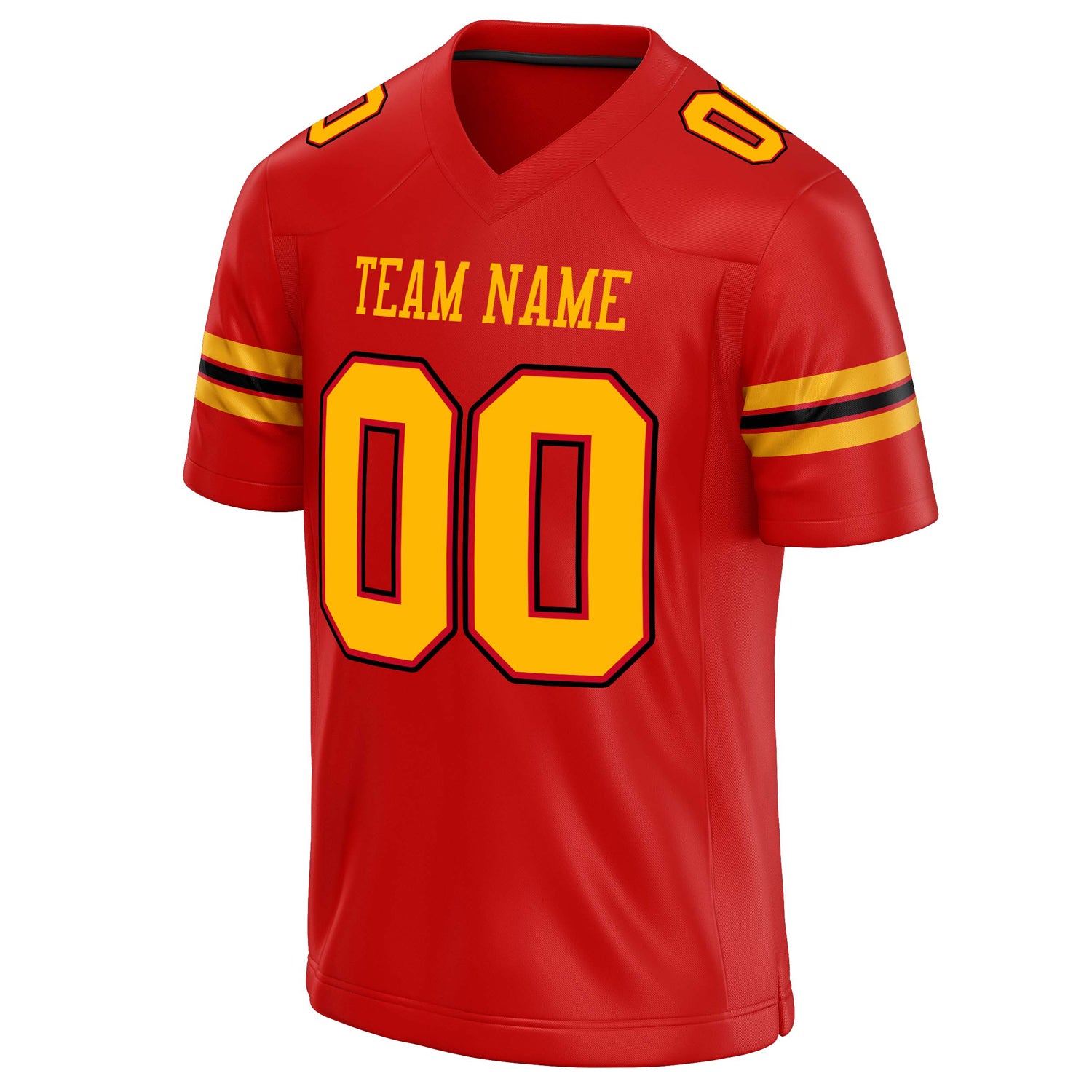 Personalized Scarlet & Gold Solid Colour Football Jersey