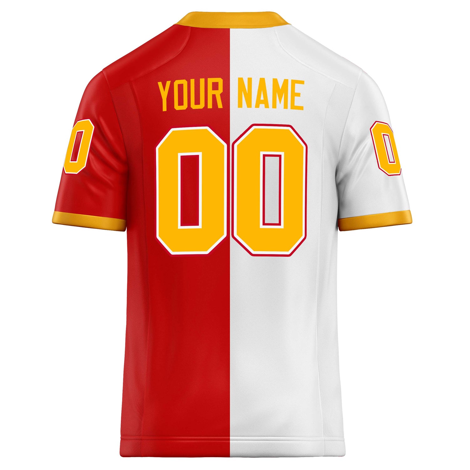Personalized Scarlet & White Solid Colour Football Jersey