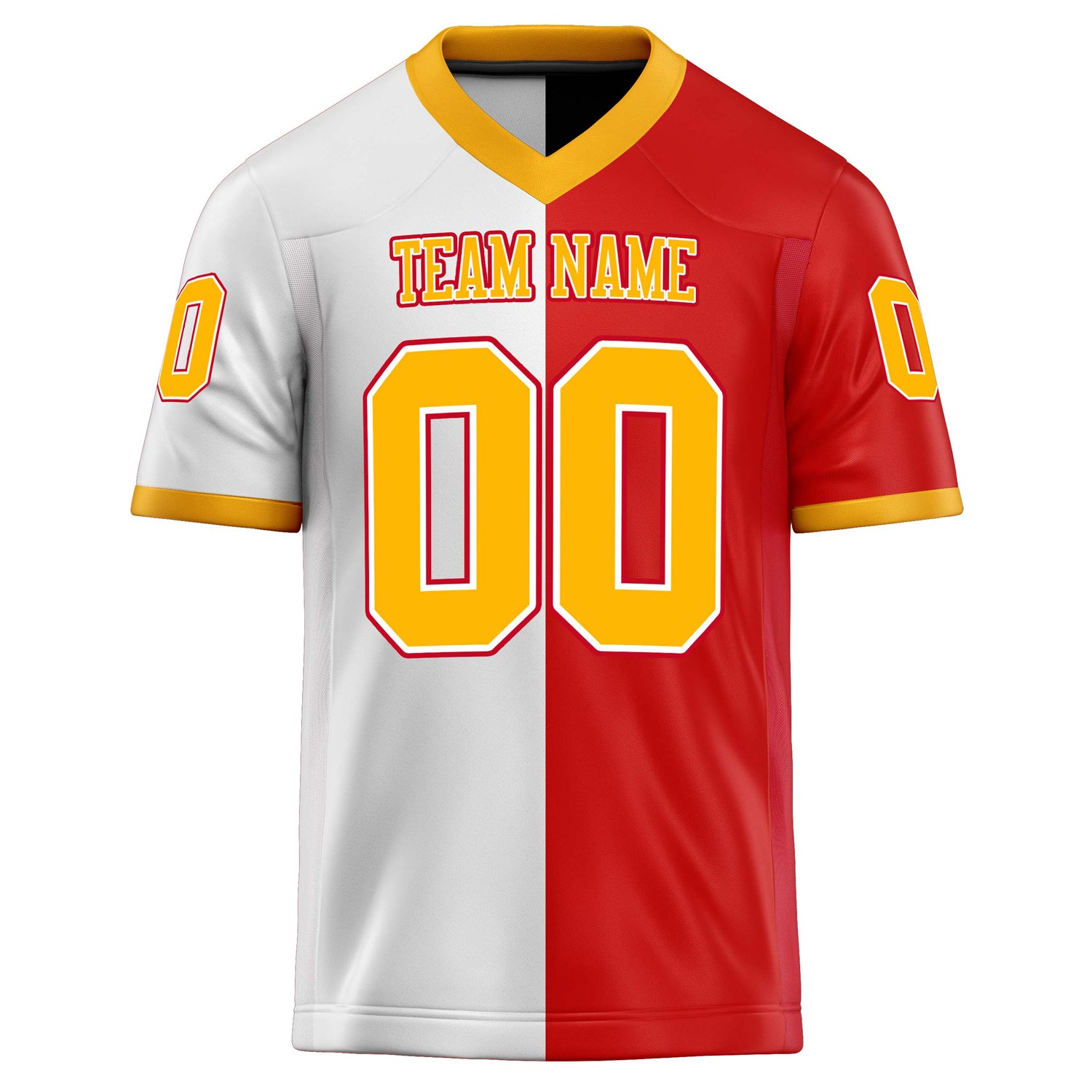 Personalized Scarlet & White Solid Colour Football Jersey