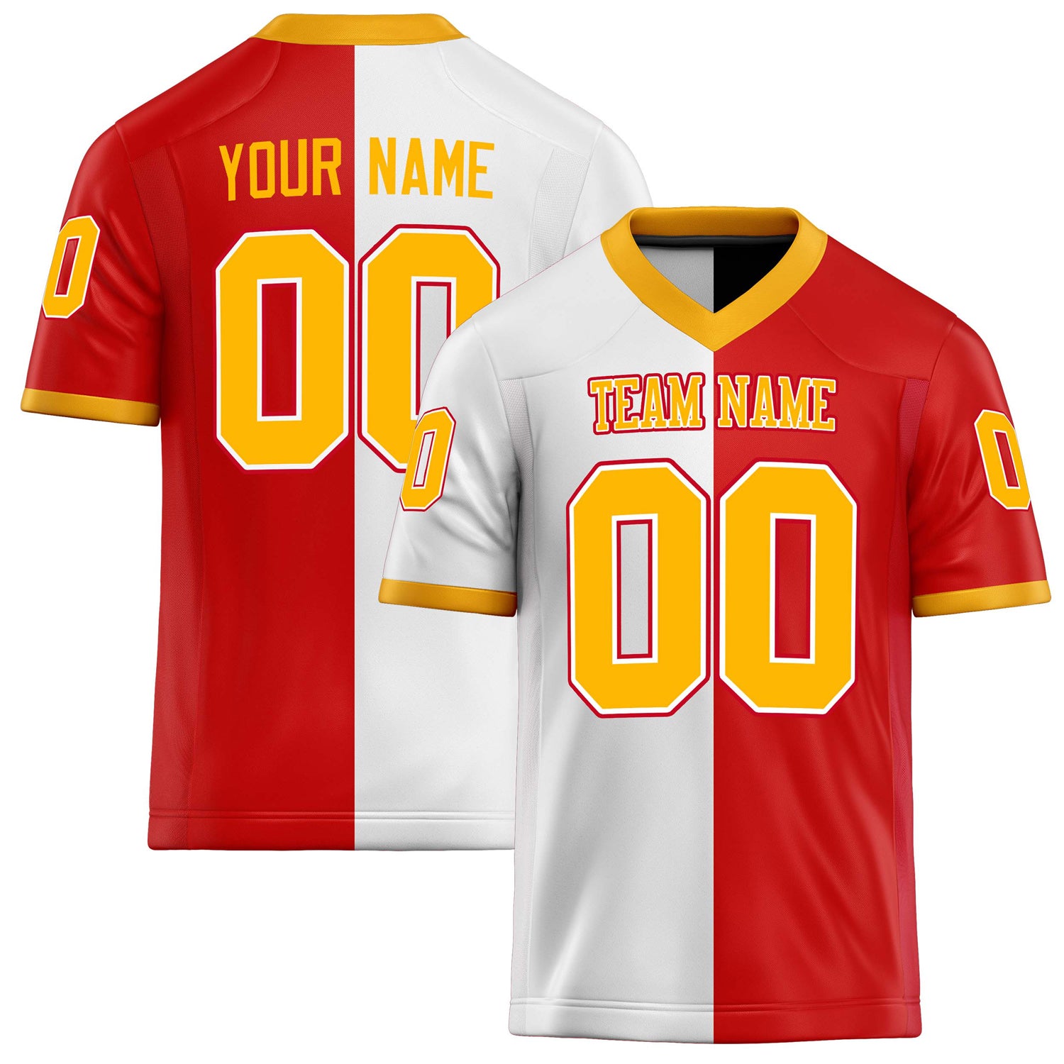 Personalized Scarlet White Solid Colour Football Jersey FT02240730SC502