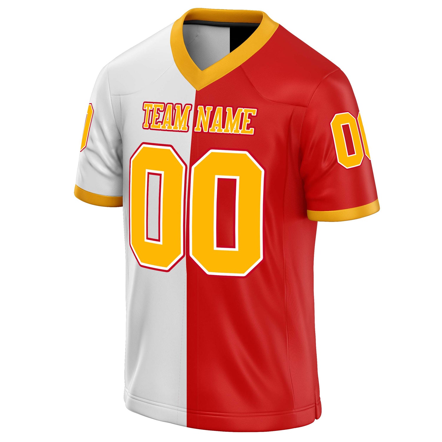 Personalized Scarlet & White Solid Colour Football Jersey