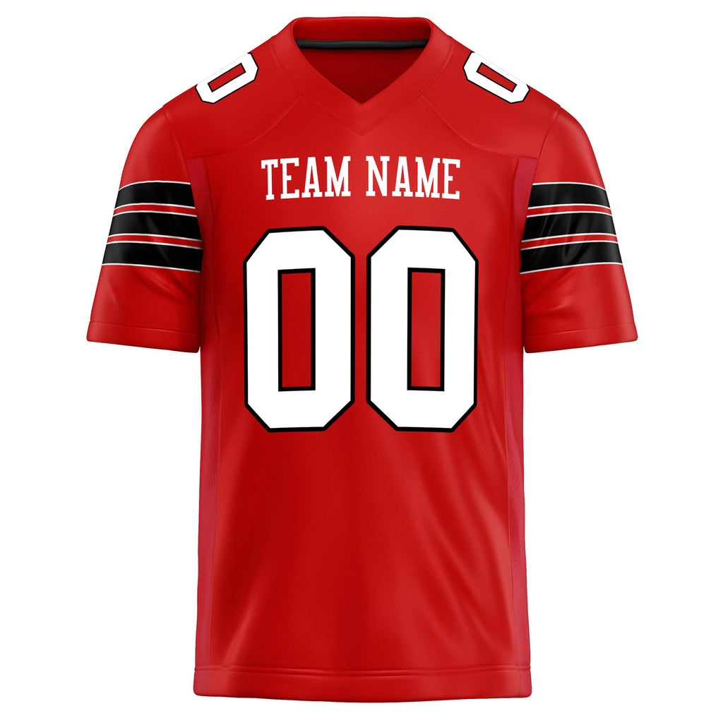 Personalized Scarlet & White Solid Colour Football Jersey